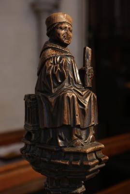 Wood carved figure of a Bishop