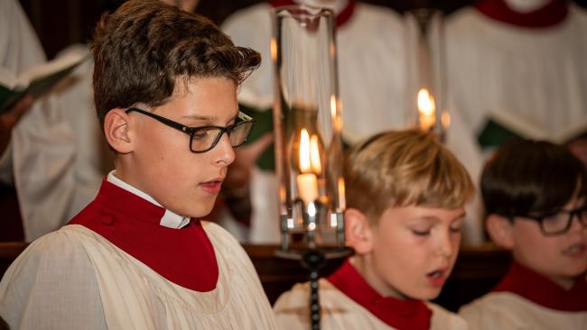 Image of Choristers singing in the stalls