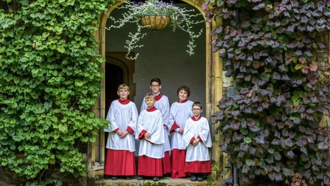 Image of Choristers in the College Cloisters